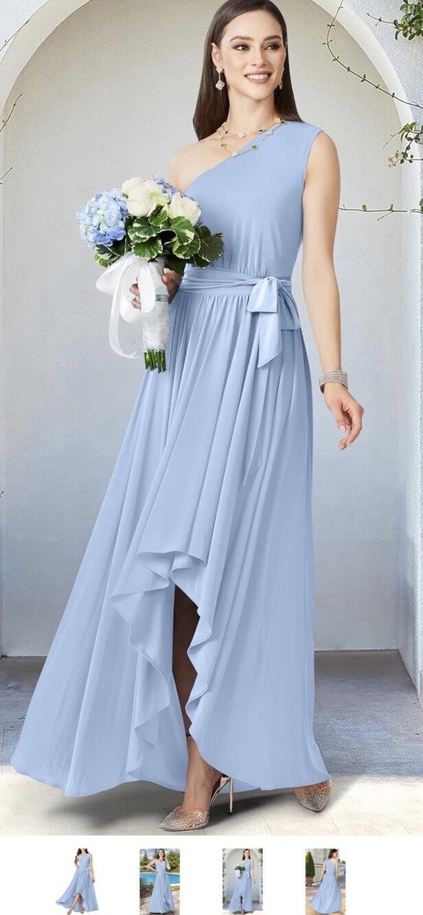 NWT Koh Koh Women’s Maxi One Shoulder Blue Dress Sz Large